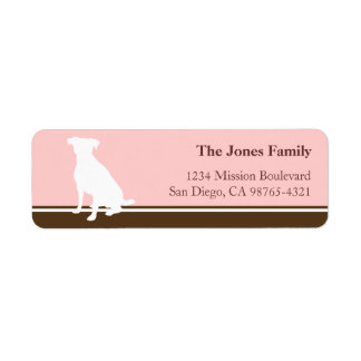 Étiquette Canine animal de compagnie silhouette rose retour