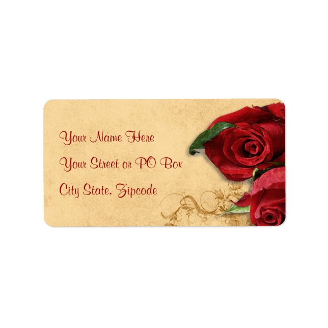 Étiquette Caramel vintage Brown et Rose (Devant)