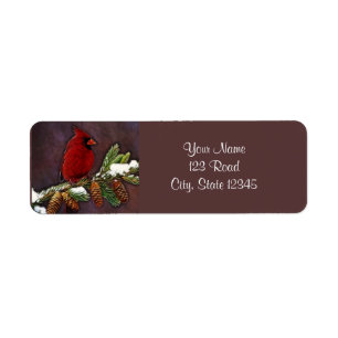 Étiquette Cardinal et Pinecones