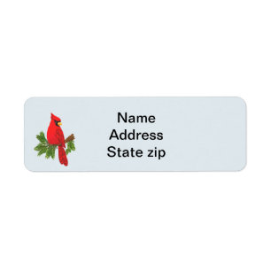Étiquette Cardinal rouge d'étiquettes de adresse