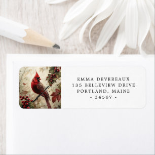 Étiquette Cardinal rouge et baies