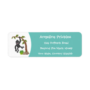 Étiquette Caricature de bébé gorille joyeux