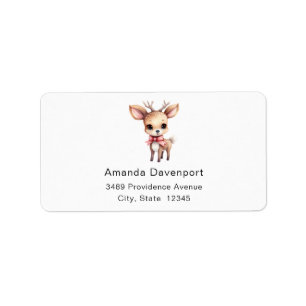 Étiquette Caricature de cerf de bébé mignon Adresse