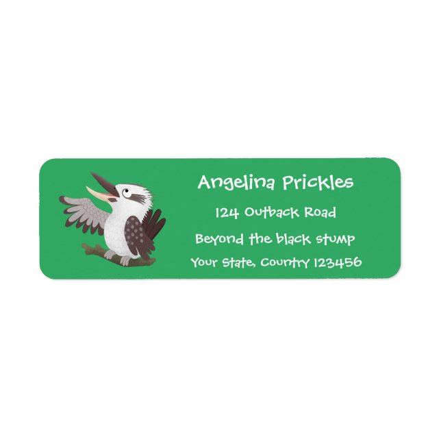 Étiquette Caricature de kookaburra drôle et drôle (Devant)