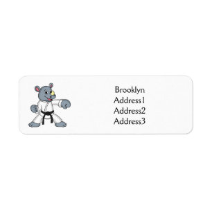 Étiquette Caricature de rhino kung fu