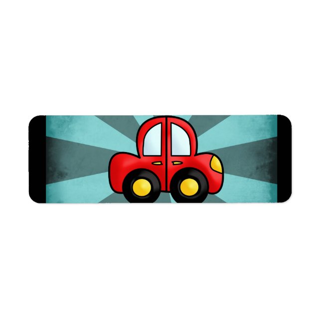 Étiquette Caricature de voiture (Devant)