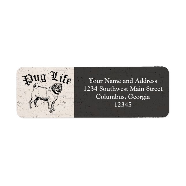 Étiquette Carlin Life Funny Chien Gangster (Devant)