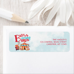 Étiquette Carnival Circus Baby Shower Return Address