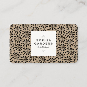 Étiquette carré 03a - Motif Plante stylisé 020818