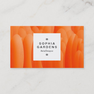 Étiquette carré 03a - Pétales orange