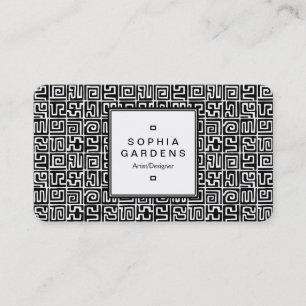 Étiquette carré 05 - Motif de style Kuba