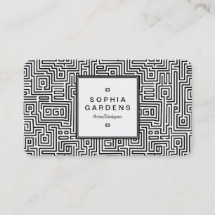 Étiquette carré 05 - Motif Kuba Maze