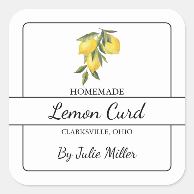 Étiquette Carré citron-curd fait maison (Devant)
