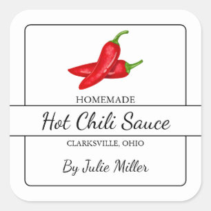 Étiquette Carré de sauce chili maison