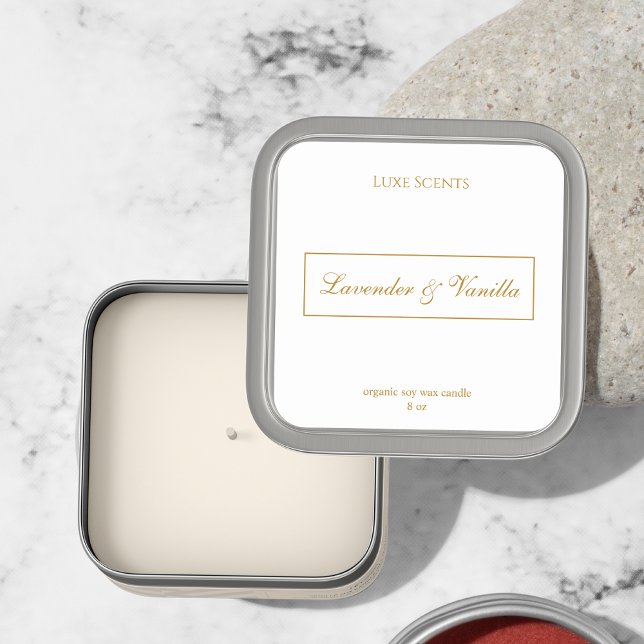 Étiquette Carré élégant parfumé bougie (Créateur téléchargé)