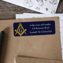 Carré maçonnique Freemason et boussole bleu marine