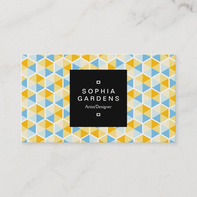 Étiquette Carrée 01a - Motif Hexagonal 03 (Devant)