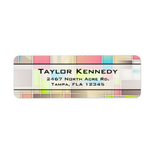 Étiquette Carrés Abstraits colorés Motif géométrique