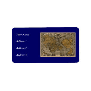 Étiquette Carte antique du monde du classique 1531 par