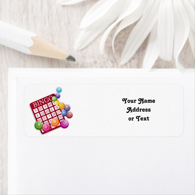 Étiquette Carte BINGO avec boules BINGO (En situation)