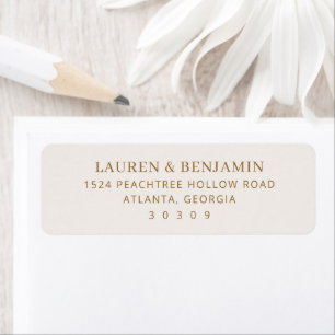 Étiquette Carte d'adresse minimaliste beige élégante