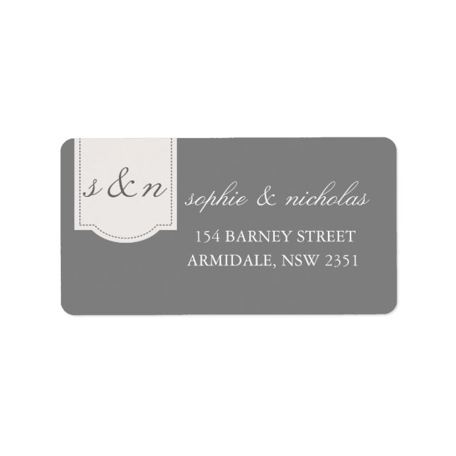 Étiquette Carte d'adresse ruban mariage moderne (Devant)