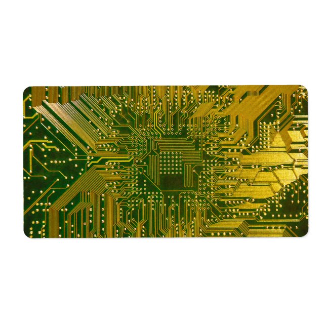 Étiquette Carte de circuit électronique Green et Gold (Devant)