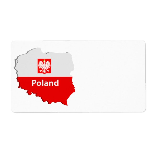 Étiquette Carte de la Pologne (Devant)
