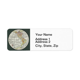 Étiquette Carte de l'hémisphère occidental Globe Travel
