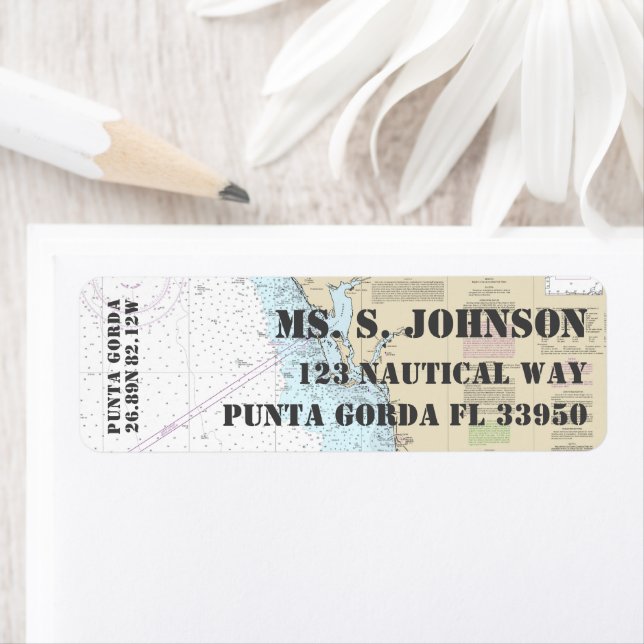 Étiquette Carte de navigation nautique du port d'accueil de  (En situation)