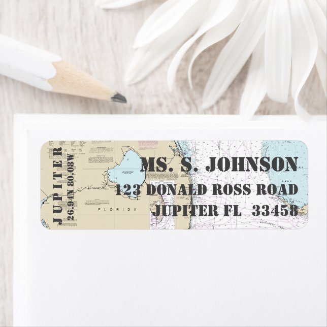 Étiquette Carte de navigation nautique du port d'origine sud (En situation)