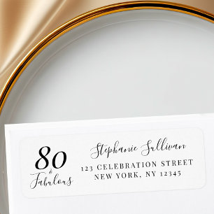 Étiquette Carte de réponse pour fête des 80 ans