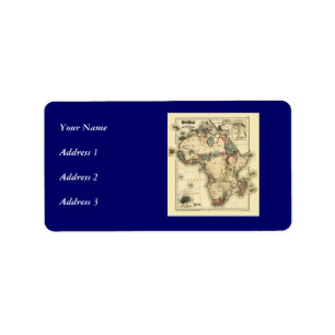 Étiquette Carte de Viintage 1874 de copie africaine antique