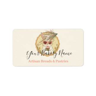 Étiquette Carte de visite de boulangerie rétro vintage