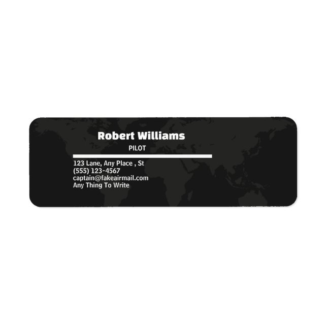 Étiquette Carte de visite professionnelle pour pilote modern (Devant)