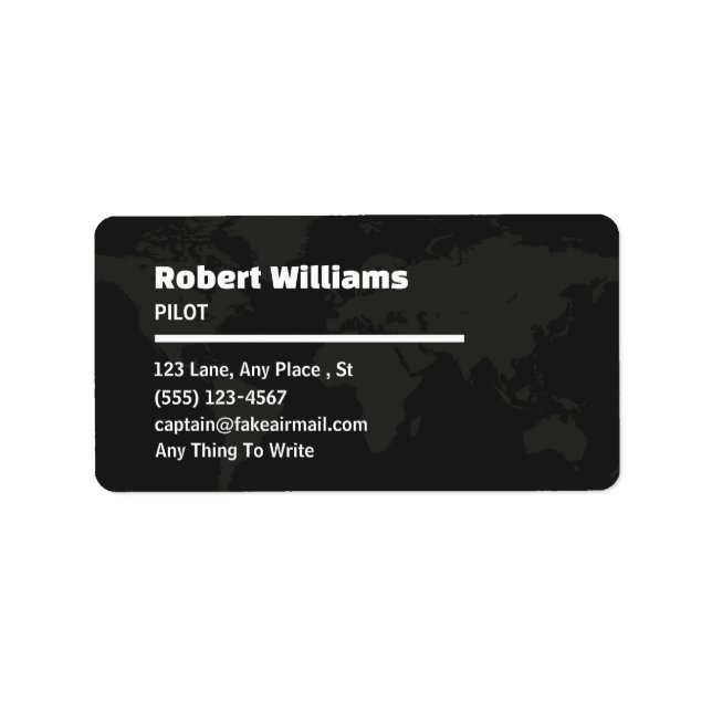 Étiquette Carte de visite professionnelle pour pilote modern (Devant)