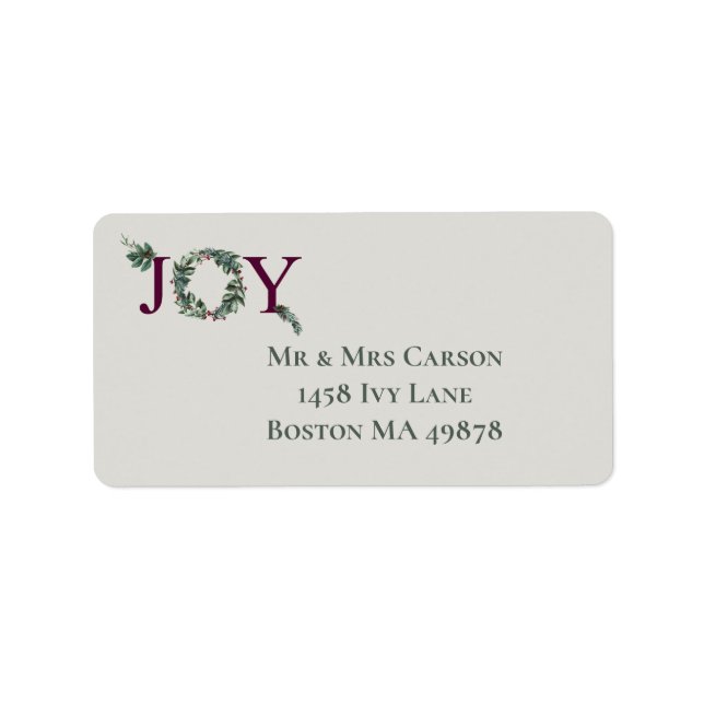Étiquette Carte de vœux Joy Holidays (Devant)