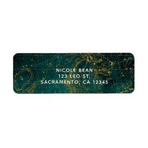 Étiquette Carte des étoiles célestes LEO Astrologique Lion G