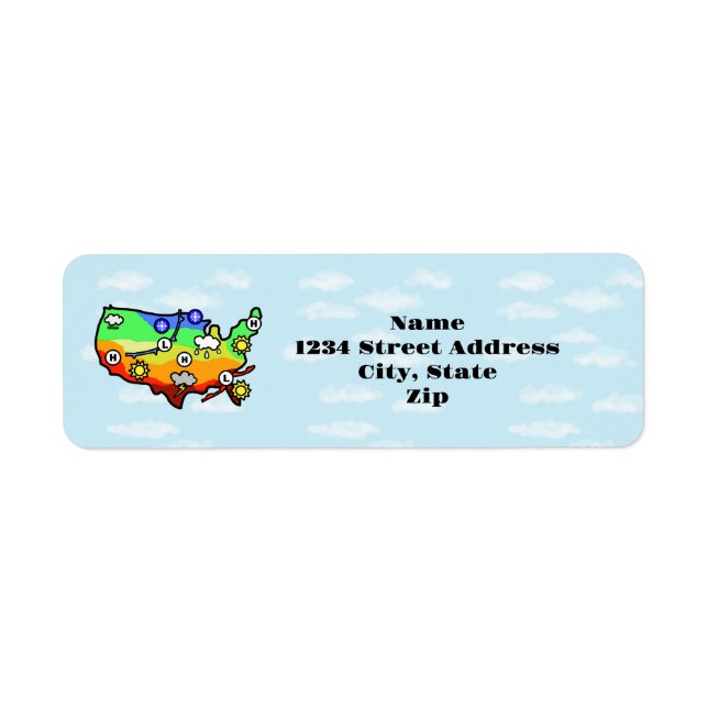 Étiquette Carte des prévisions météorologiques américaines É (Devant)