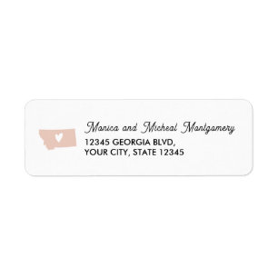 Étiquette Carte d'état de MONTANA avec coeur - N'IMPORTE QUE