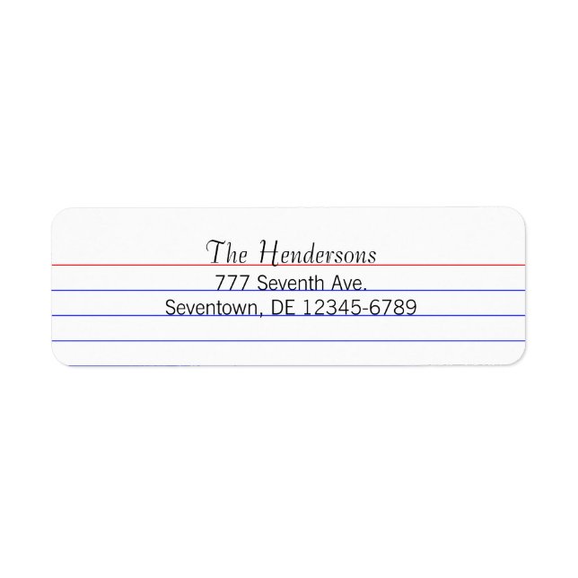 Étiquette Carte d'index personnalisée (Devant)