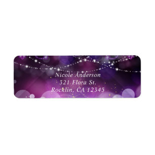 Étiquette Carte d'invitation de fête glamour avec lumières s