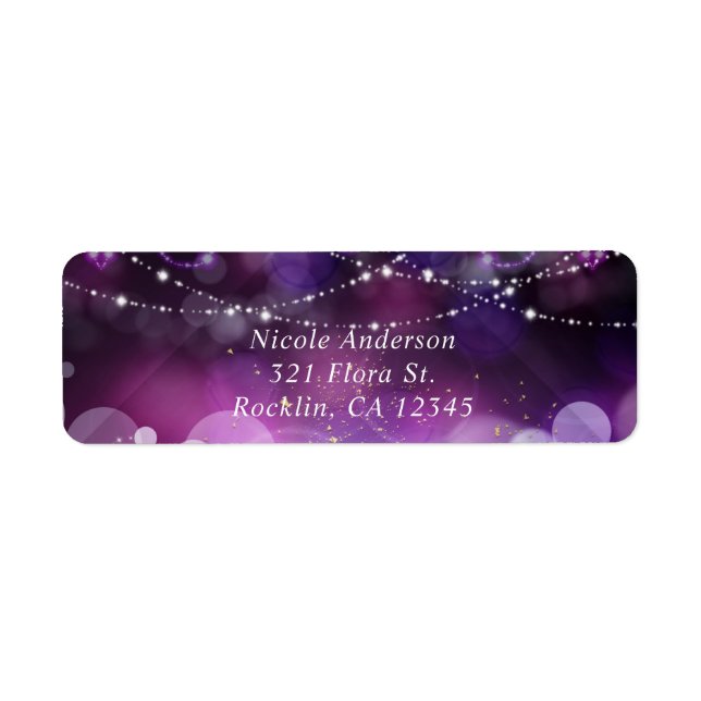 Étiquette Carte d'invitation de la partie Glam (Devant)