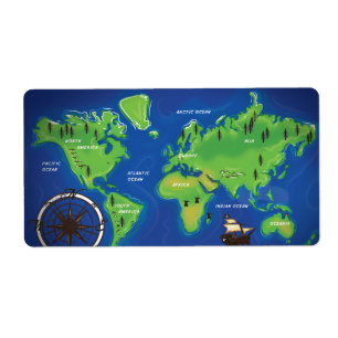 Étiquette Carte du monde