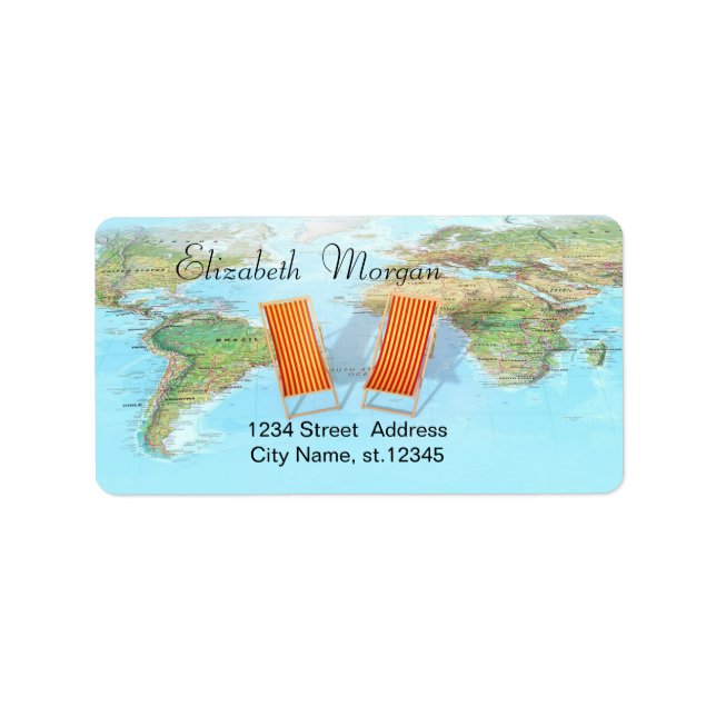 Étiquette Carte du monde,Chaises (Devant)
