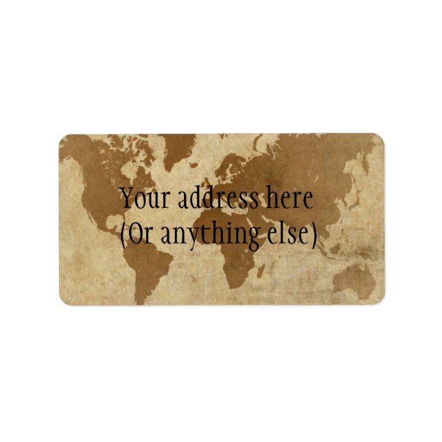 Étiquette Carte du monde de parachutisme défraîchi (Devant)