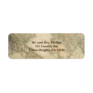 Étiquette Carte du monde vintage Géographie Voyage unique