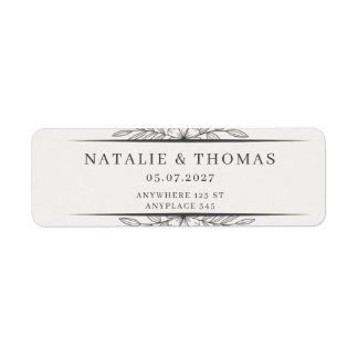 Étiquette Carte élégante de retour d'adresse de mariage coul
