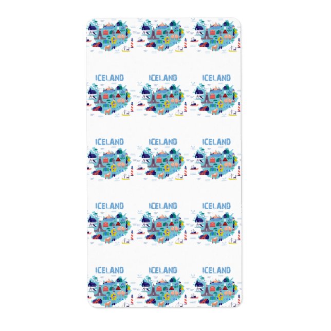 Étiquette Carte Islande (Devant)