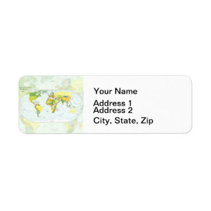 Étiquette Carte mondiale Globe Pays Atlas